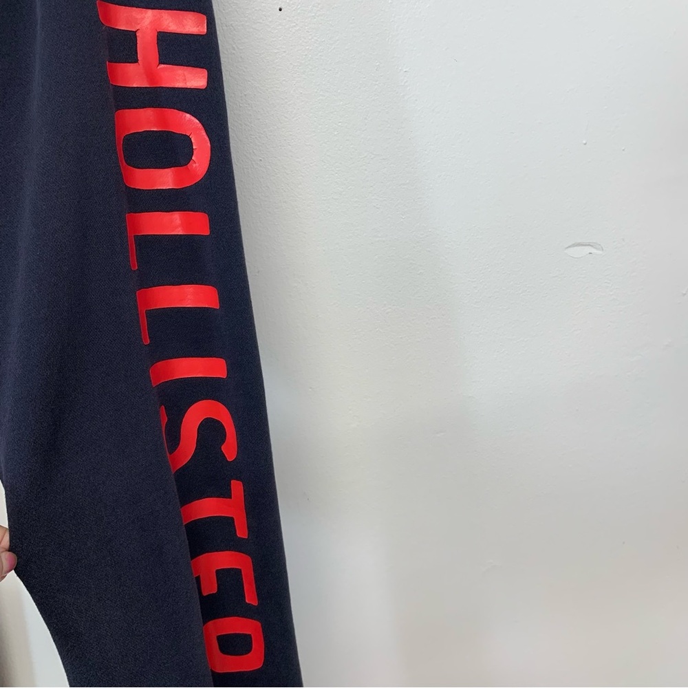 Hollister Mens Sweatpants Y2K Medium Lounge Blue Red Spell Out Pockets Casual - Picture 2 of 12